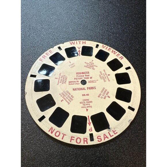 Vintage View-Master DR-46 National Parks Promo Preview Reel + Sleeve - Picture 4 of 4